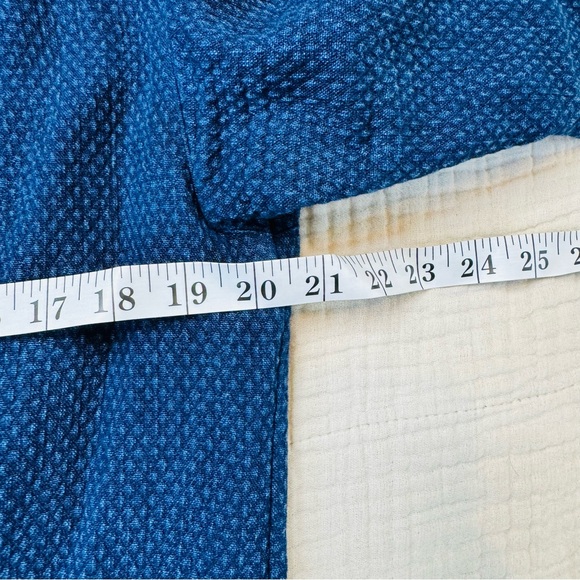 Eileen Fisher Blue open front kimono jacket round neck textured - Picture 6 of 8